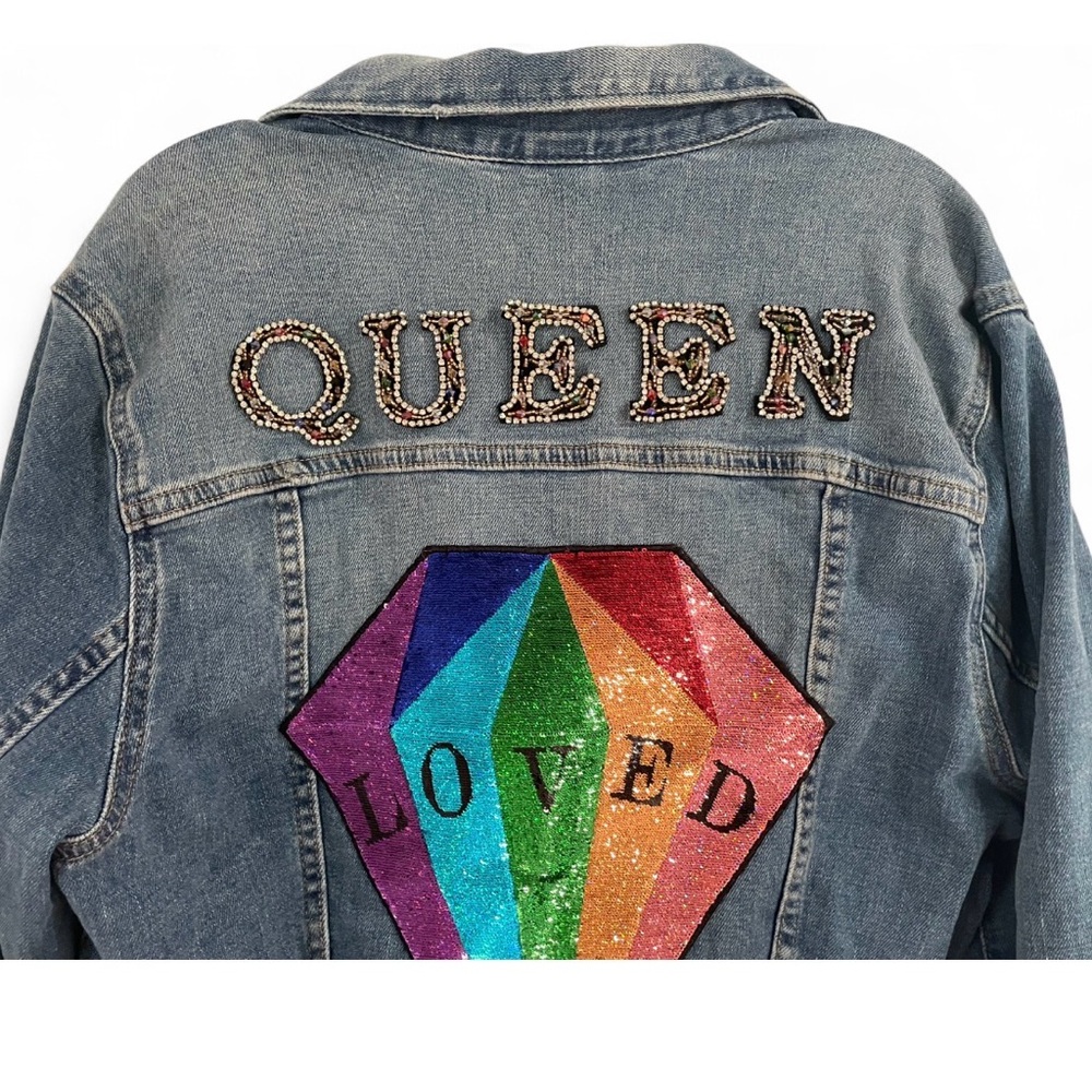 Custom Rhinestone Denim Jacket - Picture 5 of 6